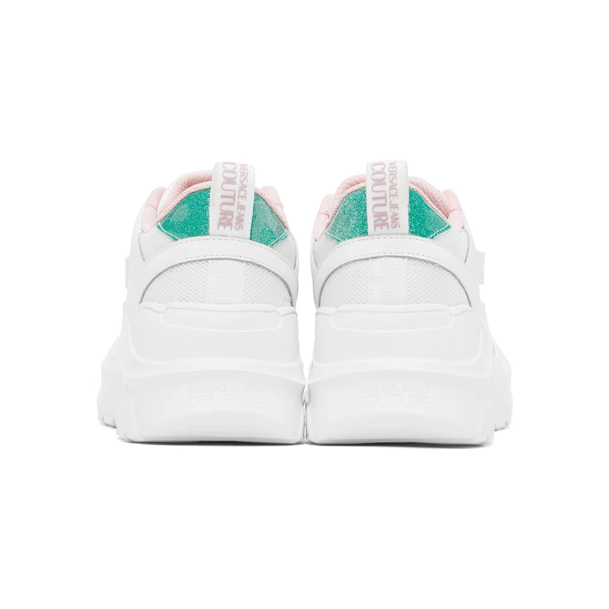 Versace Jeans Couture White Glitter Speedtrack Sneakers (E72VA3SC2EZS241) (2)