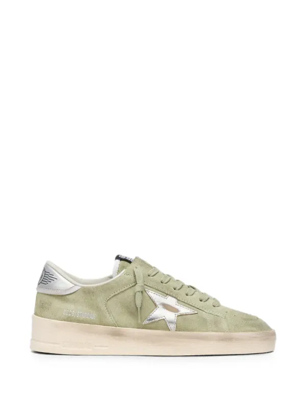 Golden Goose Stardan Sneakers aus Wildleder und laminiertem Leder – Grün (GWF00948F008495)