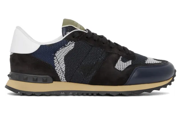 Valentino Navy and Black Valentino Garavani Rockrunner Sneakers (UY2S0723QRK)
