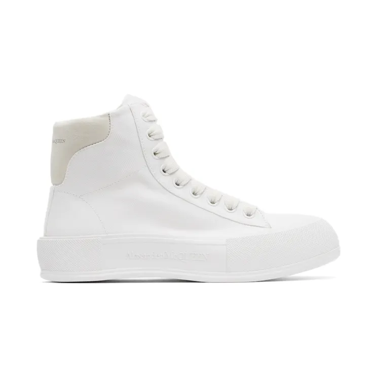 Alexander McQueen Black & White Deck Plimsoll High-Top Sneakers (666381W4MV7)
