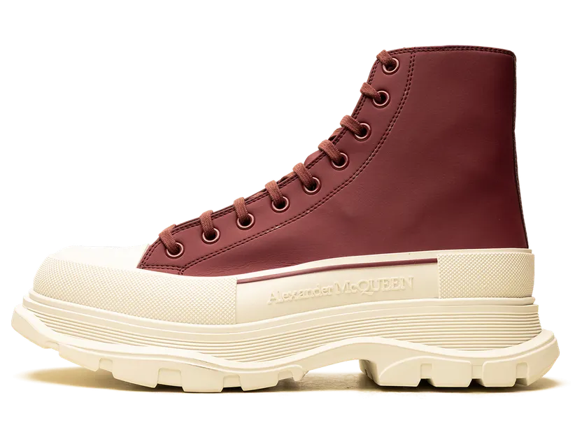 Alexander Mcqueen Oversized Sneaker “White / Burgundy” (682417-6124)