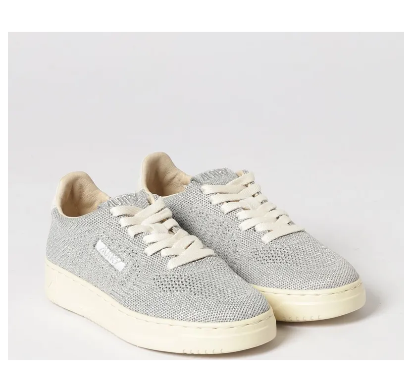 Autry Medalist Easeknit Crochet Knit Sneakers Silver (EKLWKU01)