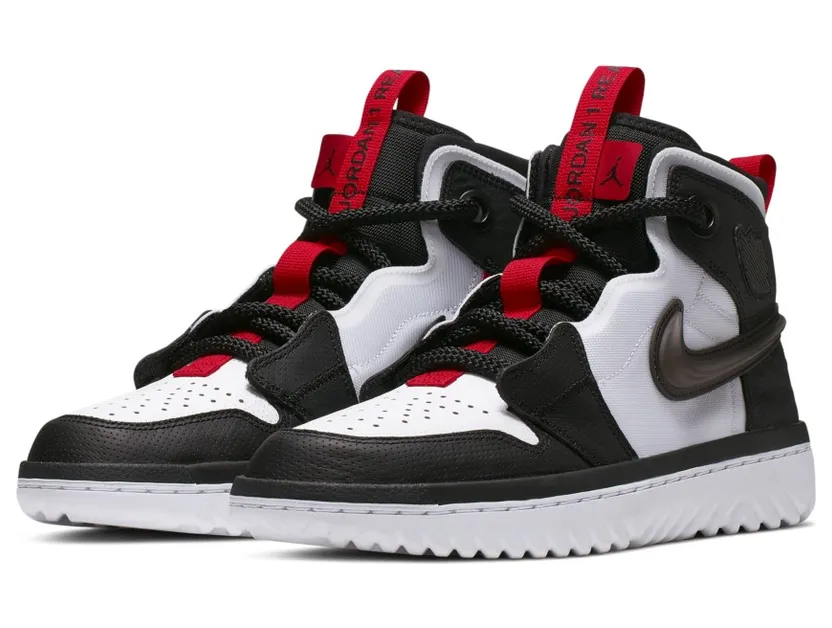 Jordan 1 High React Black White Gym Red