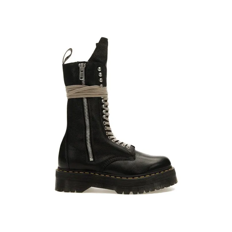 Dr. Martens 1918 Quad Leather Sole Calf Length Boot Rick Owens Black (DM02B3801 9001 09)