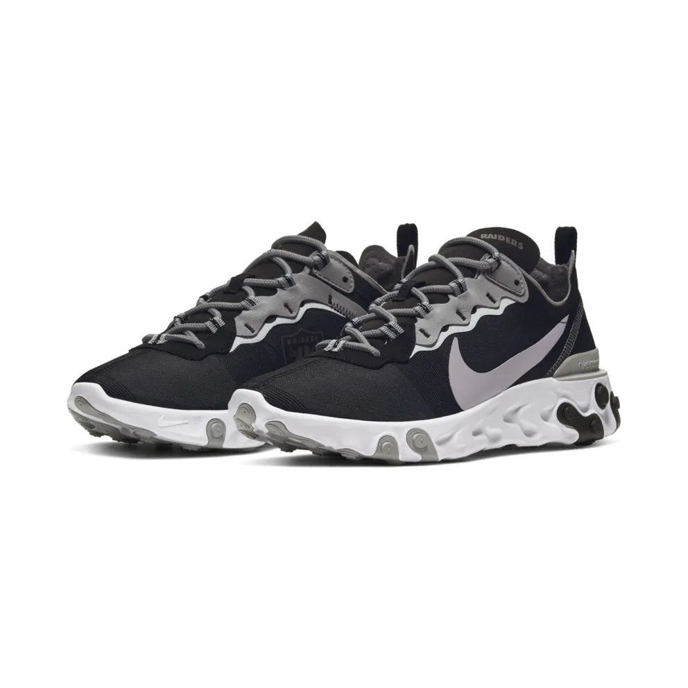 Nike React Element 55 Oakland Raiders Black/White-Field Silver (CK4803-001)