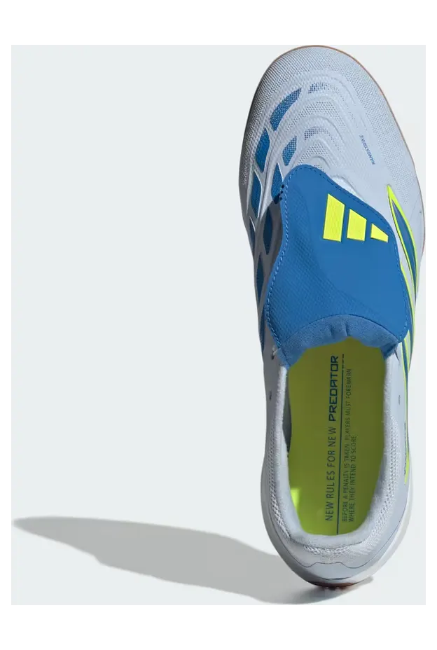 adidas Predator League Fold-over Tongue Indoor Football “Crystal Sky / Ray Blue / Team Solar Yellow 2” (JR4740)