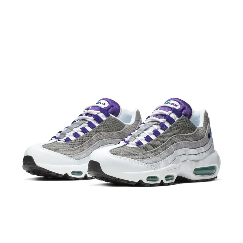 Nike Air Max 95 Grape Snakeskin White/Court Purple-Emerald Green-Wolf Grey-Light Charcoal-Black (AO2450-101)