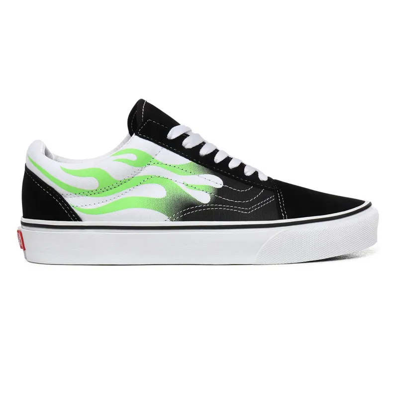 Vans Old Skool ‘Flame Black White’ Black/True White (VN0A4U3BXEY)