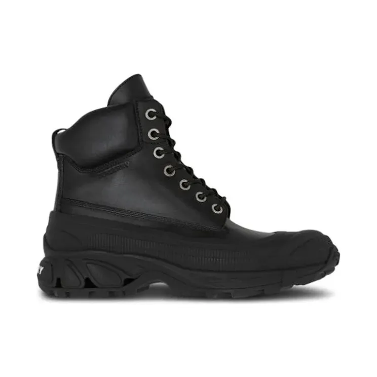 Burberry Chunky Lace Up Leather Boots Black (8036176)