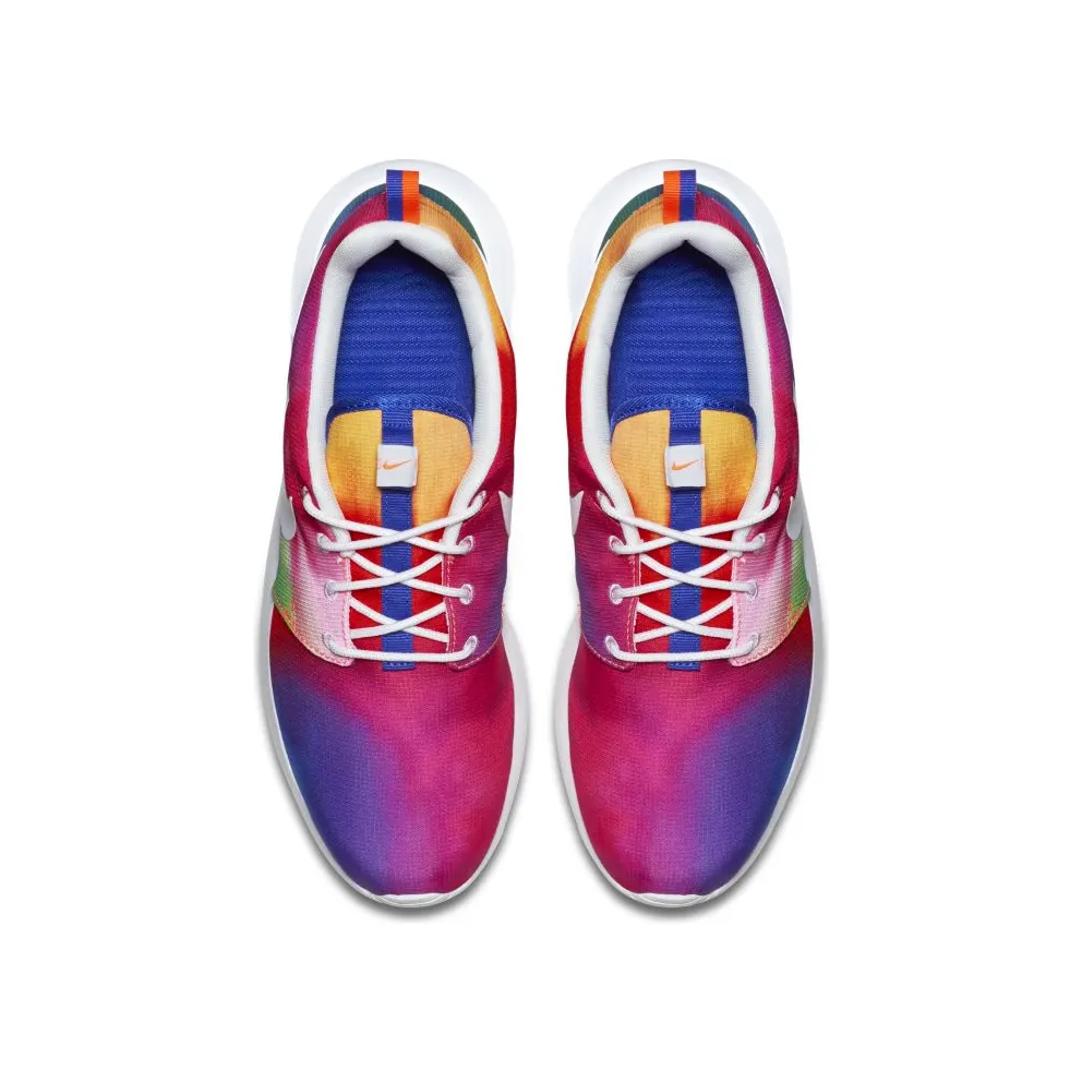 Nike Roshe Run Tie Dye Rainbow Court Purple/White-Total Crimson (655206-518)