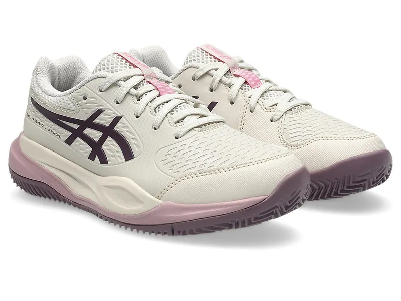 ASICS GEL-RESOLUTION X GS CLAY “Soft Oat / Dark Aubergine” (1044A080-250)