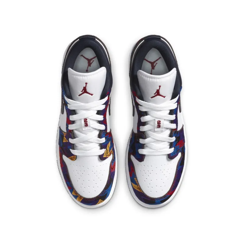 Jordan 1 Low Nothing But Net (GS) White/Dark Obsidian-Team Red (CZ8657-100)