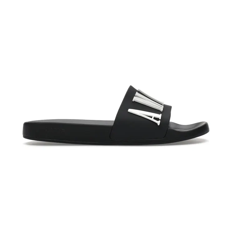 AMIRI Pool Slide Debossed Logo Black White (PS22MFF001-004)