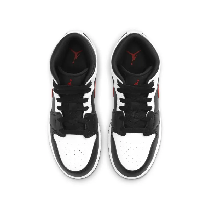 Jordan 1 Mid White Black Chile Red (GS) White/Black-Chile Red (554725-075)