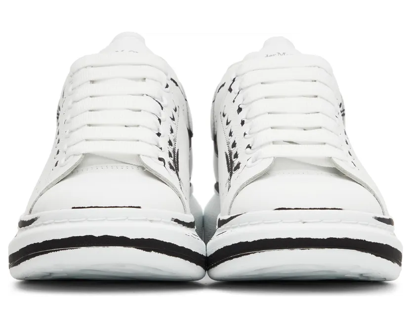 Alexander McQueen White Graphic Printed Sneakers (662642WIA4Q) (2)