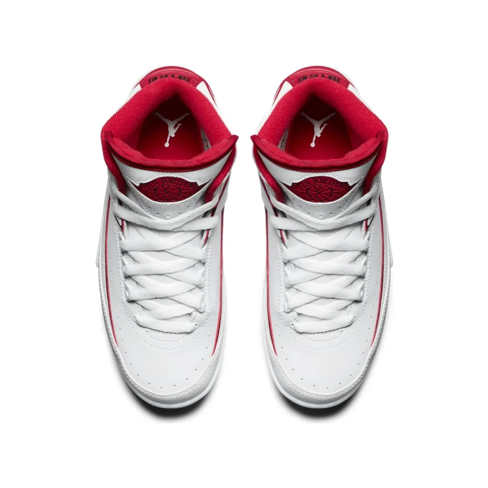 Jordan 2 Retro White Red 2014 (GS) White/Black-Varsity Red-Cement Grey (395718-102)