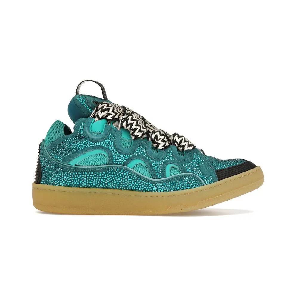Lanvin Leather Curb Crystal Petrol Blue (FM-SKRK11-STRA-H21)