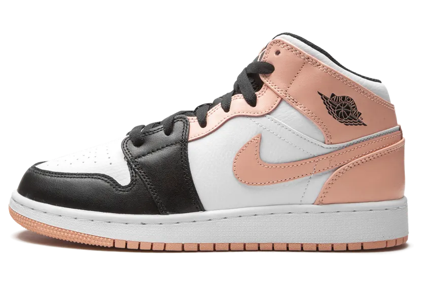 Jordan 1 Mid Crimson Tint Toe (GS) – “Crimson Tint / White / Black” (554725-133)