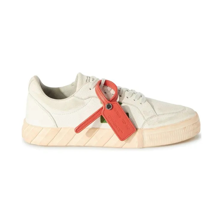 OFF-White Vulcanized Low Distressed Leather White Green (OMIA085F23LEA0030155)