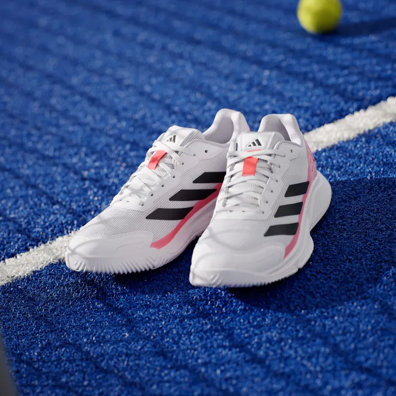 Adidas Courtquick Padelschoenen Cloud White / Core Black / Solar Turbo (KH5915)