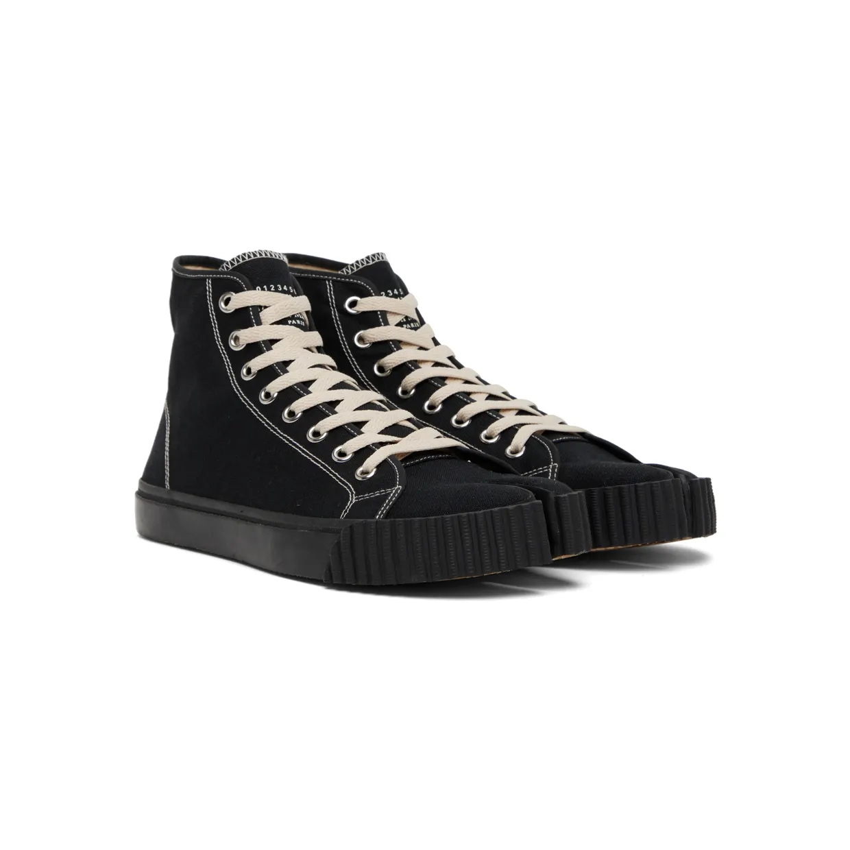 Maison Margiela White Canvas High-Top Sneakers (S57WS0440 P4291) (4)