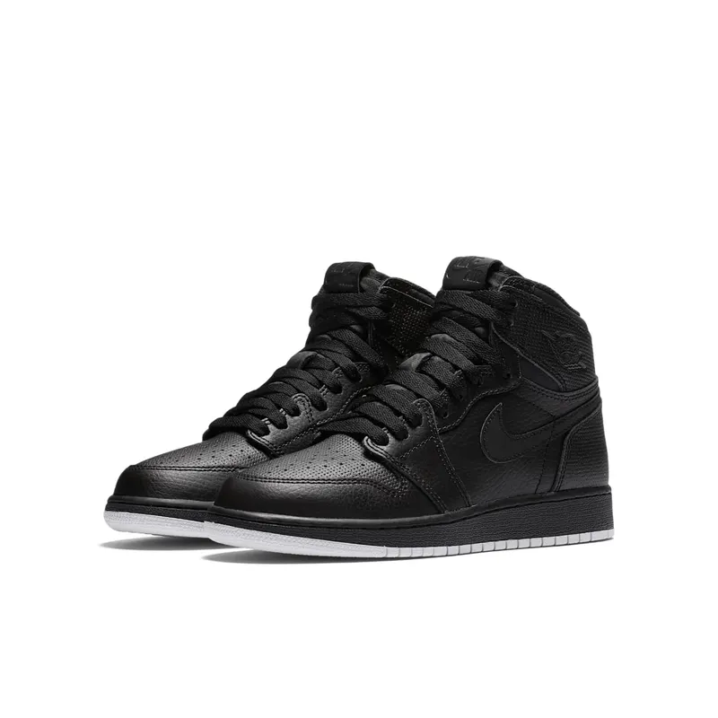 Jordan 1 Retro High Black Perforated (GS) Black/White-Black (575441-002)