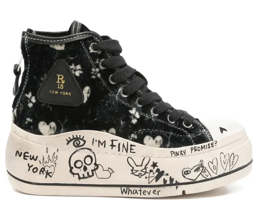 R13 Kurt High-Top-Sneakers – Schwarz (R13S5029S238W)