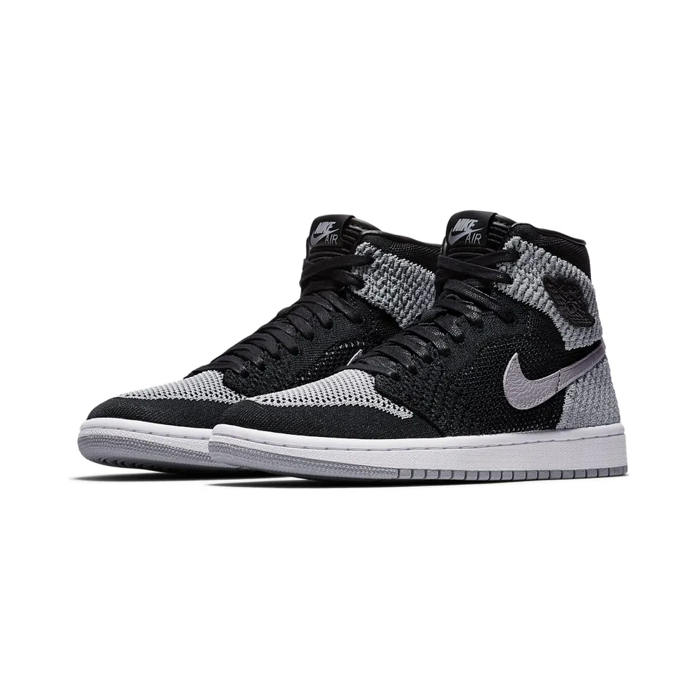 Jordan 1 Retro High Flyknit Shadow (GS) Black/Wolf Grey-White (919702-003)