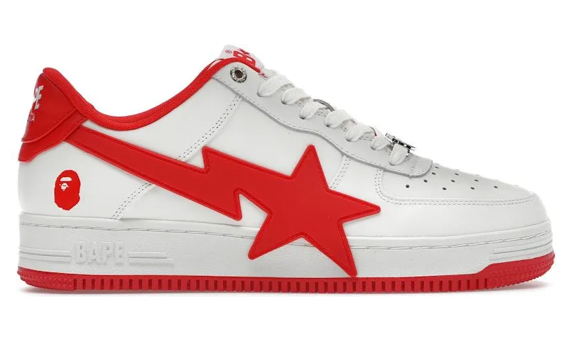 A Bathing Ape Bape Sta OS #2 White Red (1K20-191-314-RED)