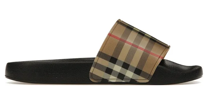 Burberry Check Print Slides Archive Beige (80570371)