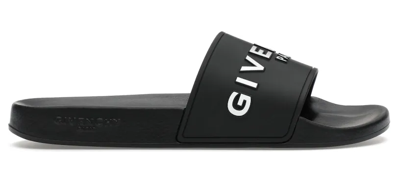Givenchy Paris Flat Sandals Black White (BH300HH0EP-001)