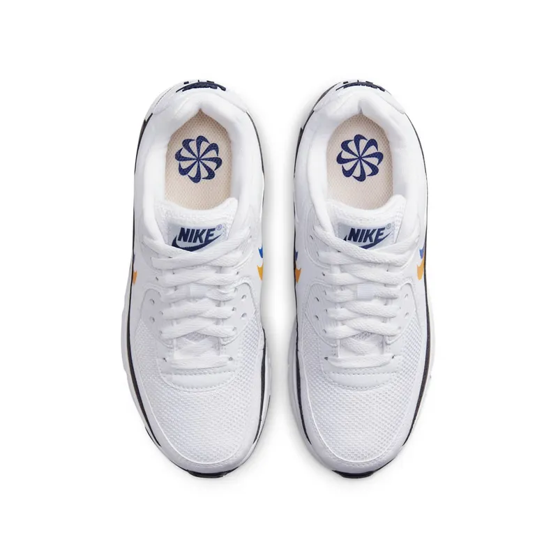 Nike Air Max 90 GS “Double Swoosh White Black Gold Royal” (FJ4592-100)