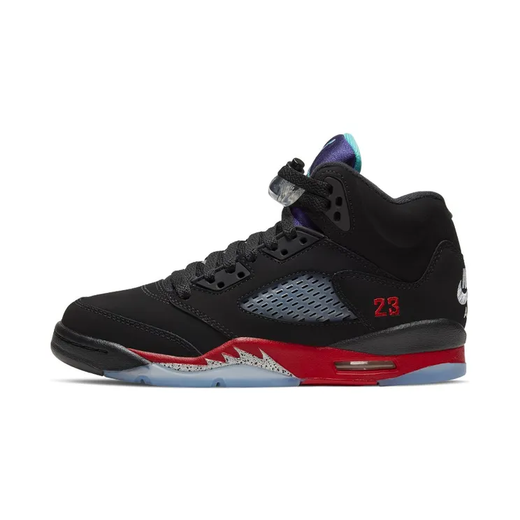 Air Jordan 5 Retro GS Top 3 “Black / Fire Red / Grape Ice / New Emerald” (CZ2989-001)