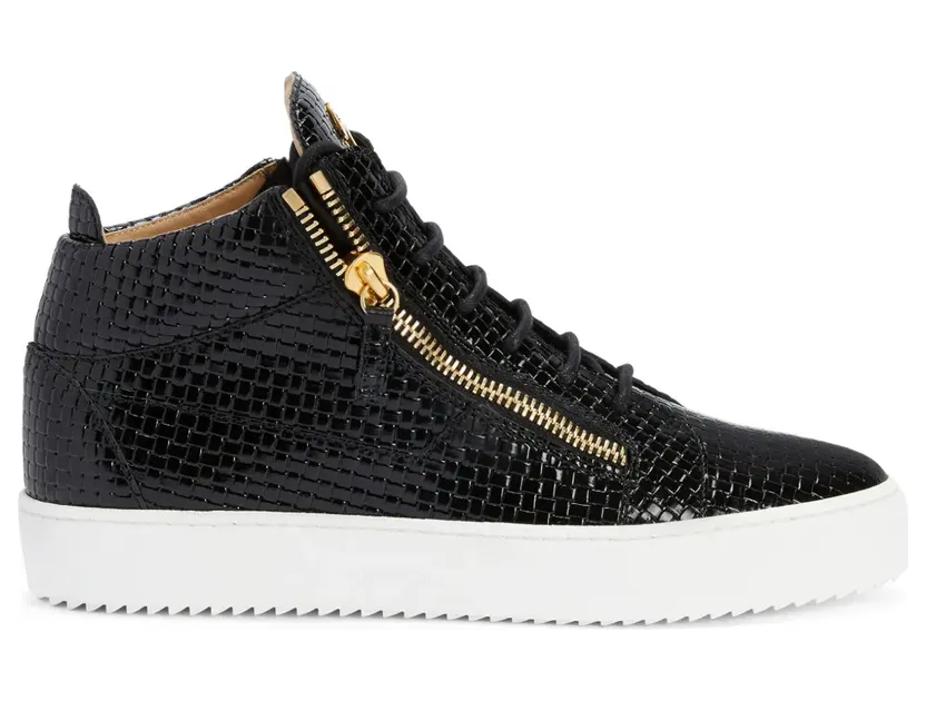 Giuseppe Zanotti Kriss geweven leren mid-top sneakers – Zwart (RM40008001)