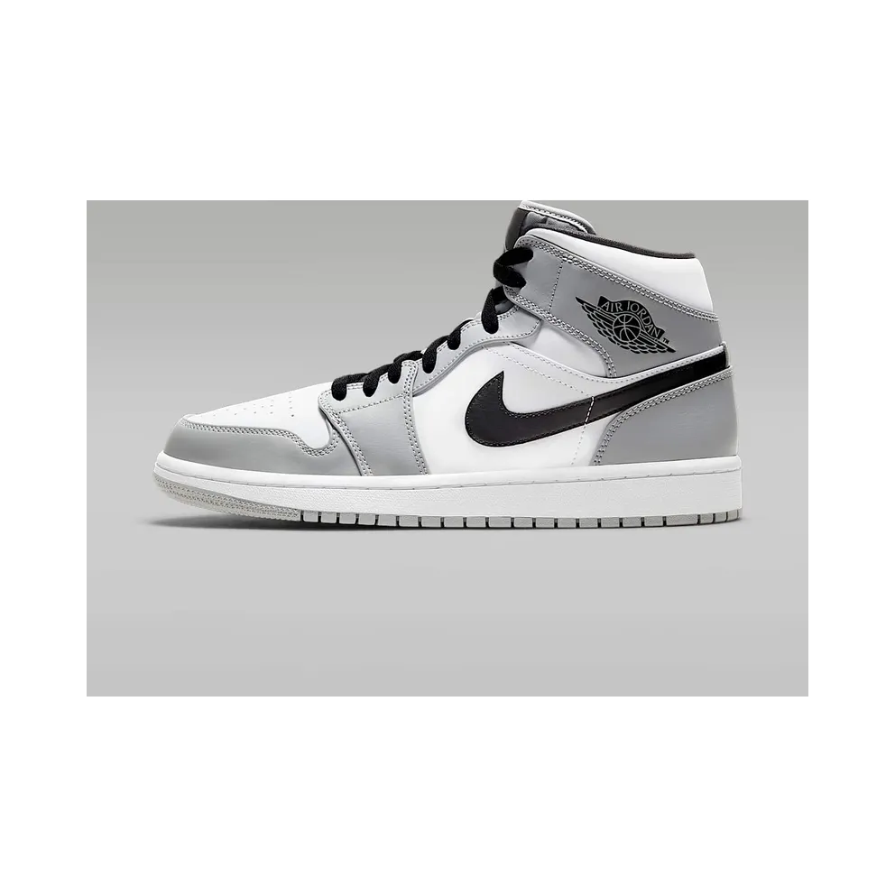 Jordan 1 Mid Light Smoke Grey Light Smoke Grey/Black-White (554724-092)