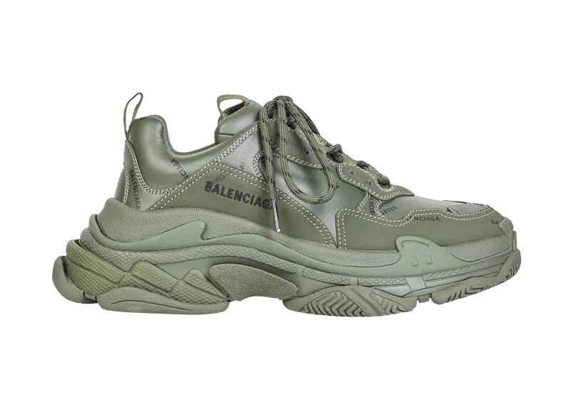 Balenciaga All Over Logo Triple S Green Black (536737W2FA13510)