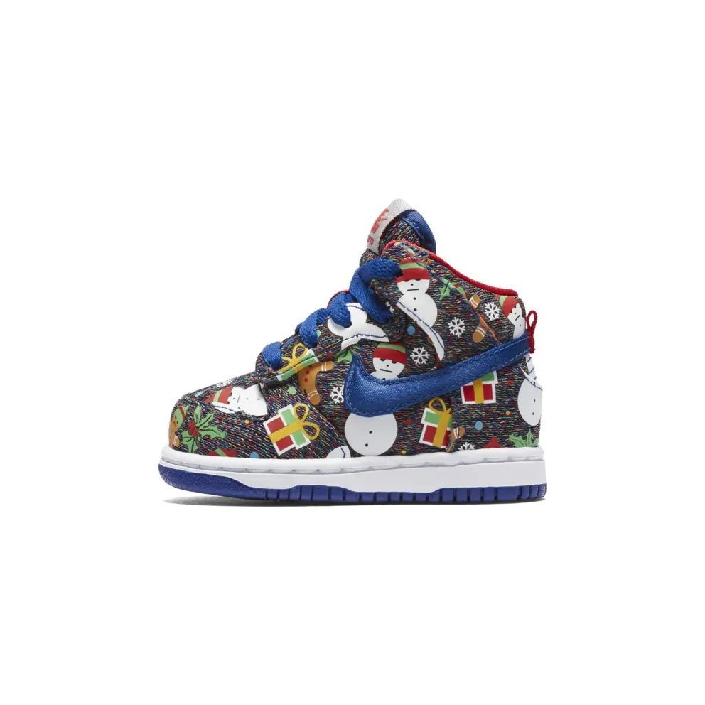 Nike SB Dunk High Concepts Ugly Christmas Sweater 2017 (TD) Blue Ribbon/Blue Ribbon-Atom Red (AO1558-446)