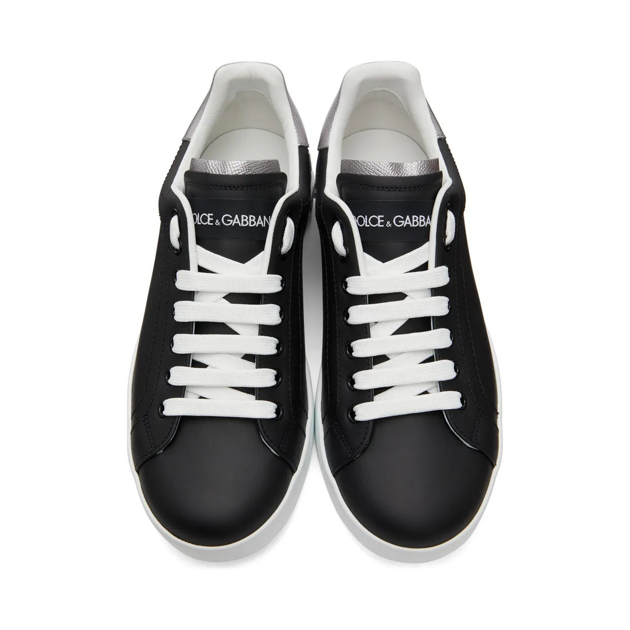 Dolce & Gabbana Black & White Portofino Sneakers (CS1760 AH527) (5)