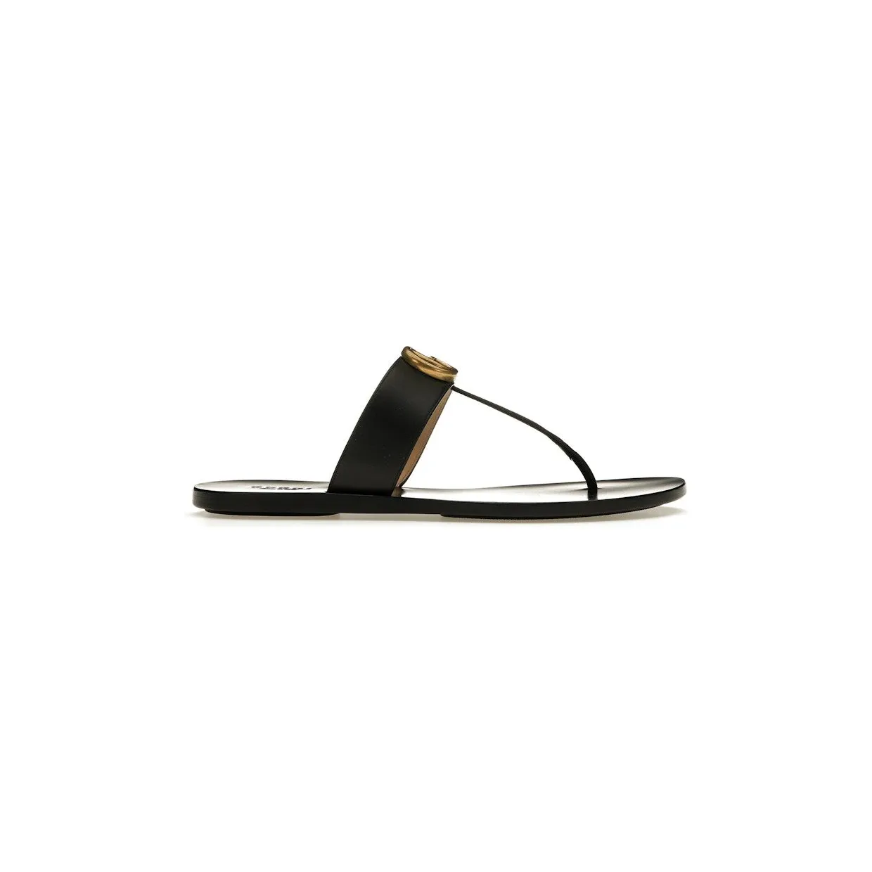 Gucci Double G Thong Sandal Black Leather (497444 A3N00 1000)