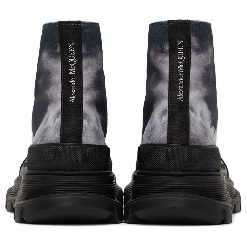 Alexander McQueen Black Sky Print Tread Slick Sneakers (705665W4TG1) (2)