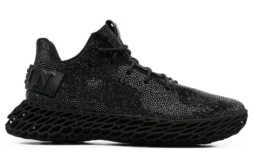 Philipp Plein Skeleton Caviar low-top “Black” (PAASMSC3068PCO058N)