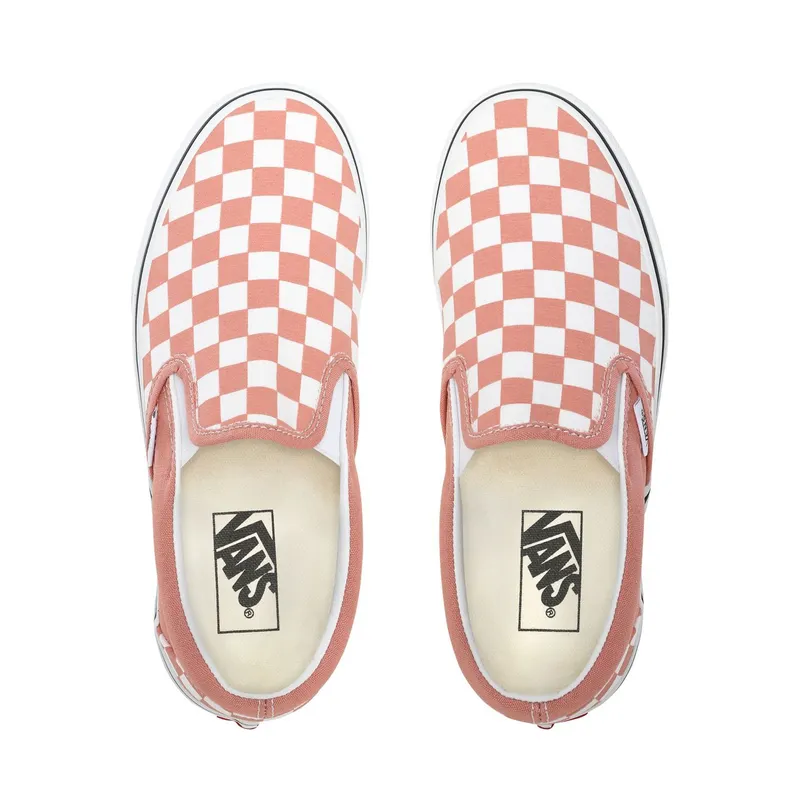 VANS Checkerboard Classic Slip-on Shoes (Pink)