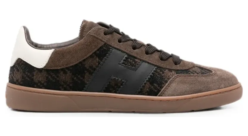 Hogan met pied-de-poule print “Brown” (HXW6470FB6BVI5)