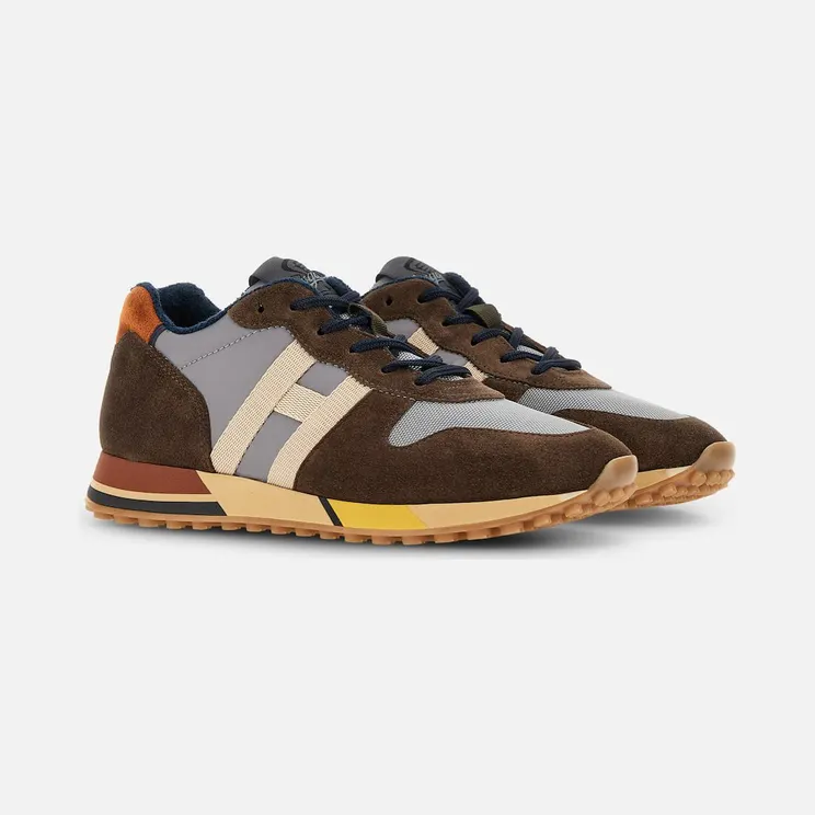 Sneakers Hogan H383 Brown Grey Beige (HXM3830AN51MUB01BJ)
