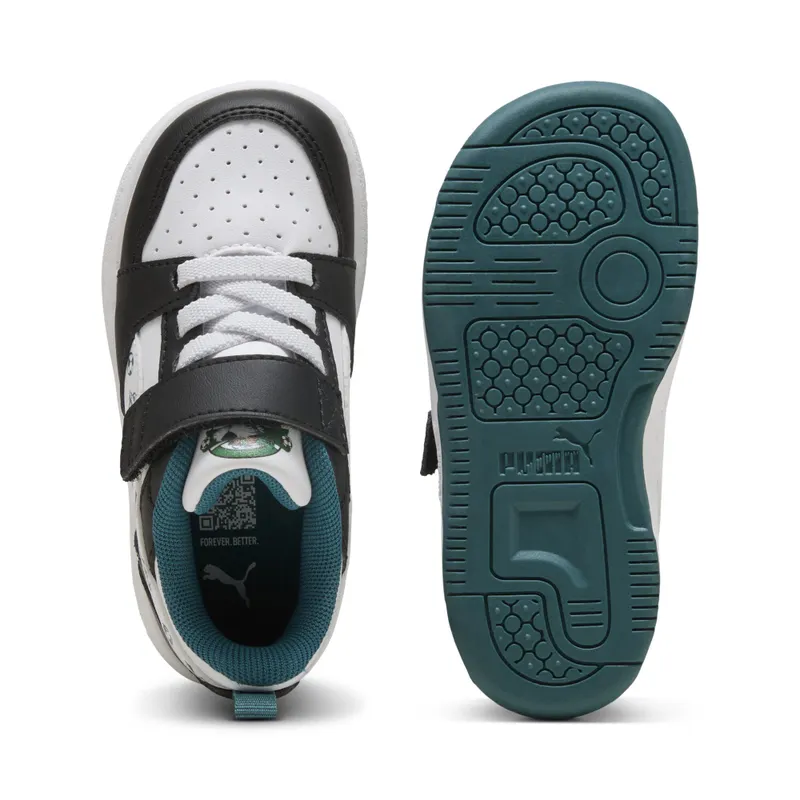 Puma Super Puma Rebound V6 Low “Puma Black / Puma White / Emerald Ice / Archive Green” (406121_01)