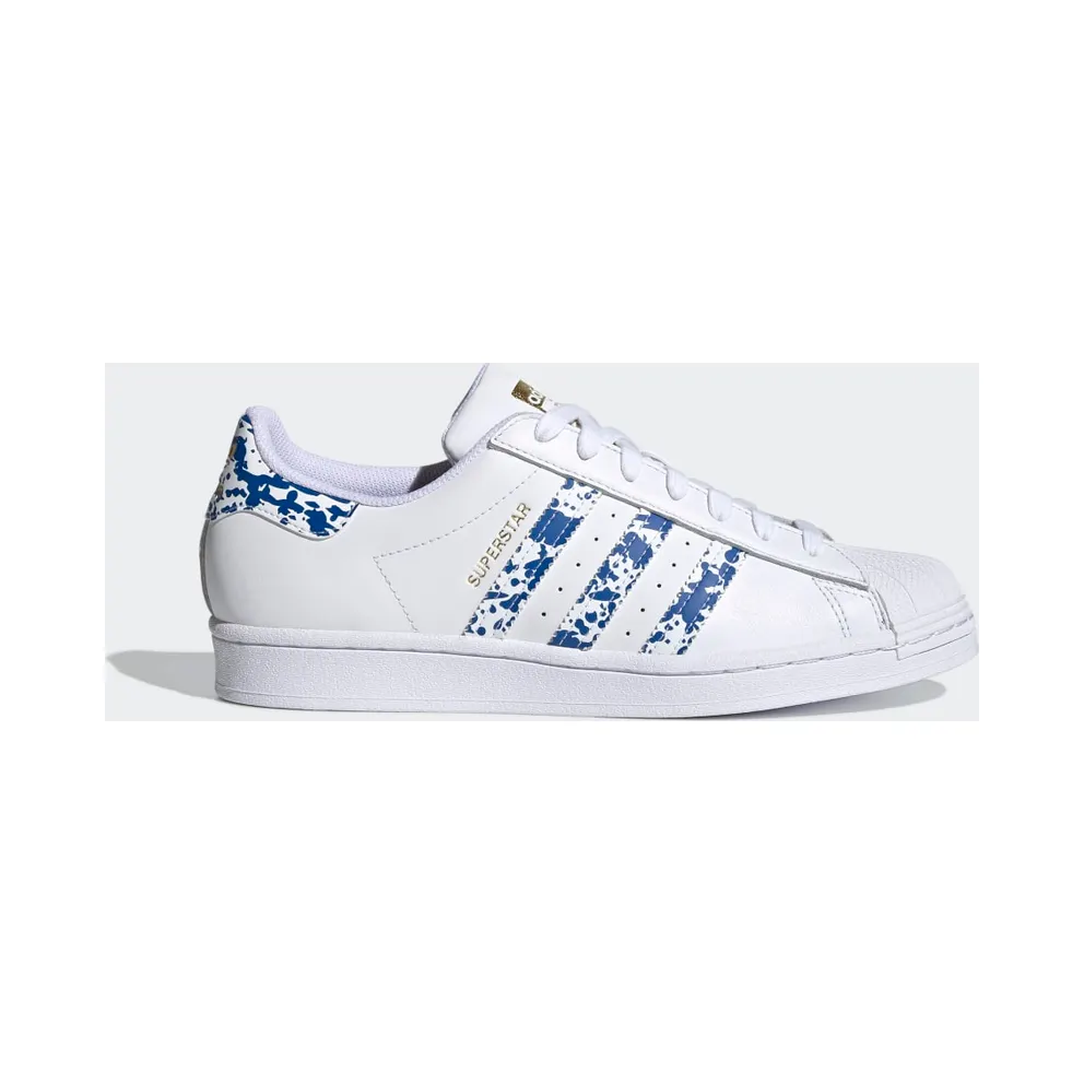 adidas Superstar Schuh Cloud White / Blue / Gold Metallic (FY7713)