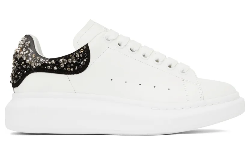Alexander McQueen White & Black Oversized Larry Sneakers (705065WICG1)