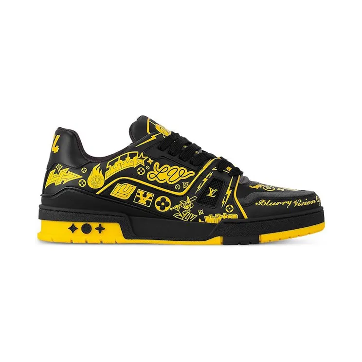 Louis Vuitton LV Trainer Black Yellow Graffiti (1ACEJX)