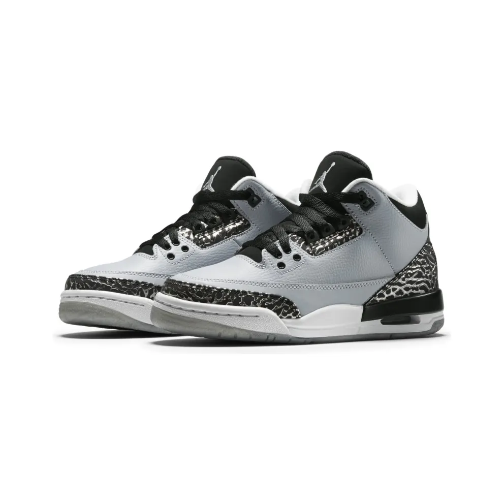 Jordan 3 Retro Wolf Grey (GS) Wolf Grey/Metallic Silver-Black (398614-004)