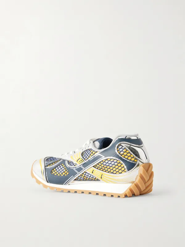 Bottega Veneta Orbit Metallic Rubber and Mesh Sneakers Multi (741357V2X40) (4)